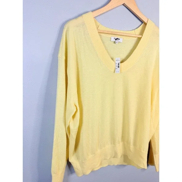 Madewell Cashmere U-Neck Pullover Iced Lemon Medium NWT - Picture 5 of 9